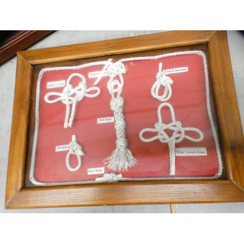 1099 - Three framed mariner knots displays **PLEASE NOTE THIS LOT IS NOT ELIGIBLE FOR POSTING AND PACKING**