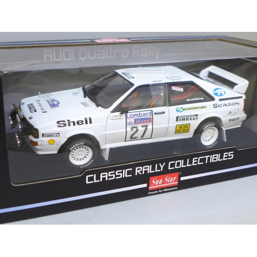 606 - A Sun Star Classic Rally collectables die-cast model Audi Quattro Rally, boxed