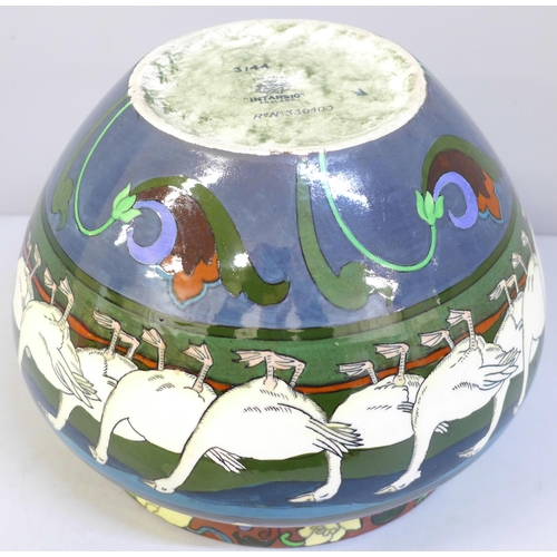 612 - A Foley Intarsio bowl decorated with Geese