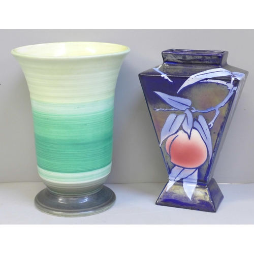 616 - Two Shelley Art Deco vases