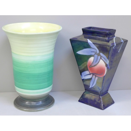 616 - Two Shelley Art Deco vases