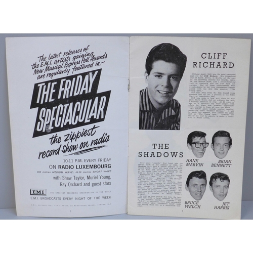 618 - Pop music; Johnnie Ray, Brenda Lee signed programme, New Musical Express Awards 1961-62