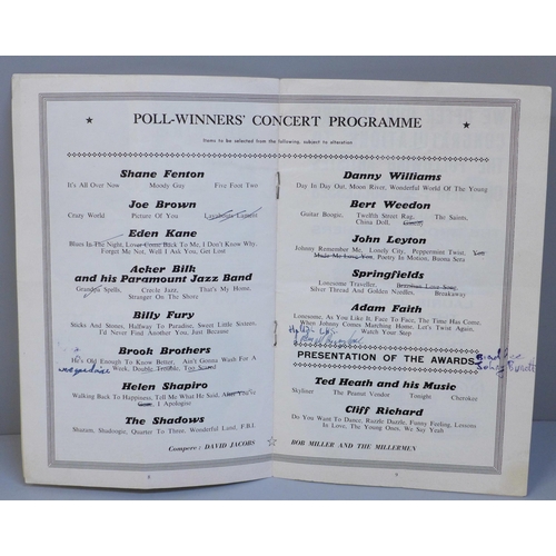 618 - Pop music; Johnnie Ray, Brenda Lee signed programme, New Musical Express Awards 1961-62