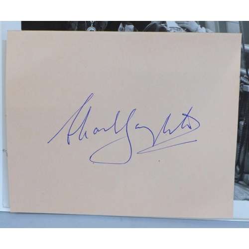 619 - A Charles Laughton autograph and lobby card display