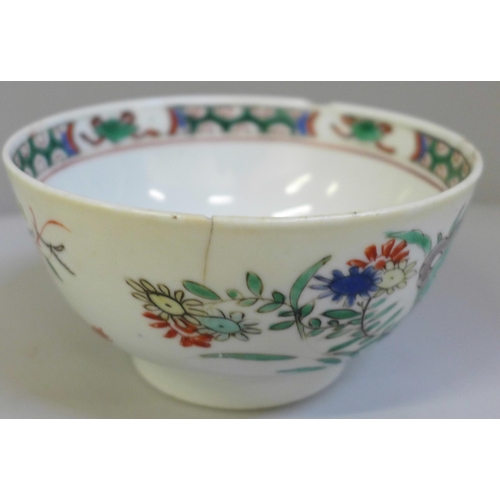 664 - Two Chinese bowls, both a/f