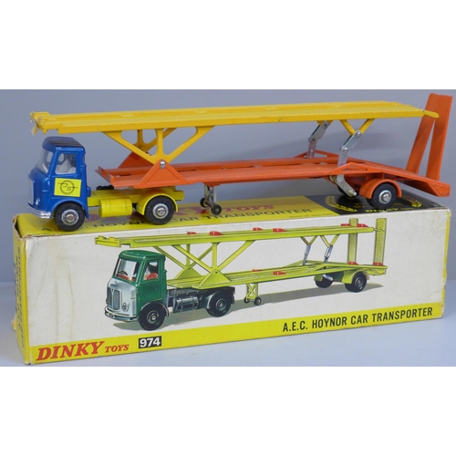 666 - A Dinky Toys A.E.C. Hoynor Car Transporter, no. 974, boxed