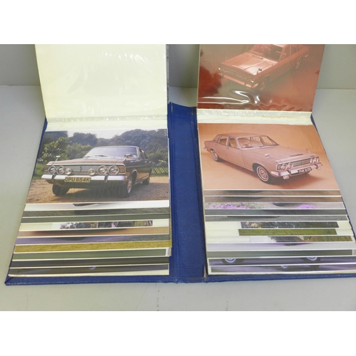 670 - Two albums of promotional car photographs; Rolls-Royce (71) and Ford (38)