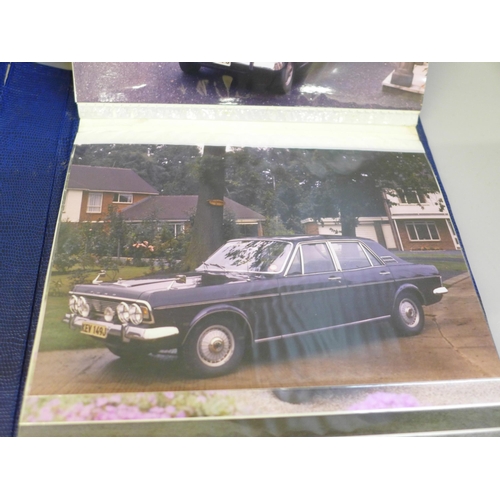 670 - Two albums of promotional car photographs; Rolls-Royce (71) and Ford (38)