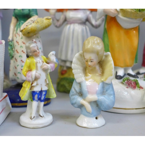 671 - 19th Century British and Continental porcelain and pottery figures etc., some a/f   **PLEASE NOTE TH... 