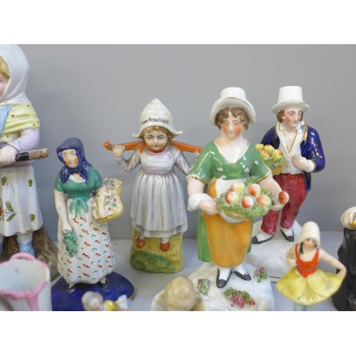 671 - 19th Century British and Continental porcelain and pottery figures etc., some a/f   **PLEASE NOTE TH... 