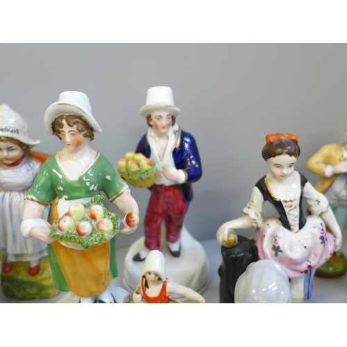 671 - 19th Century British and Continental porcelain and pottery figures etc., some a/f   **PLEASE NOTE TH... 