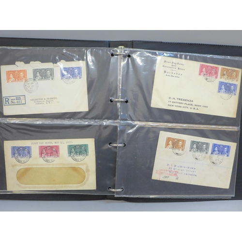 673 - Stamps; an album of forty King George VI Commonwealth first day covers