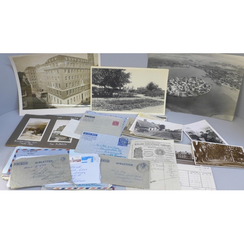 681 - Ephemera; Air mail letters, photographs, postcards, etc.