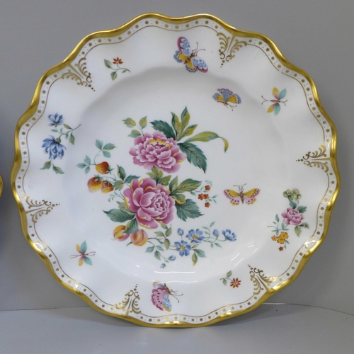 692 - Two Royal Crown Derby wavy edge plates, Derby Days and Normandie