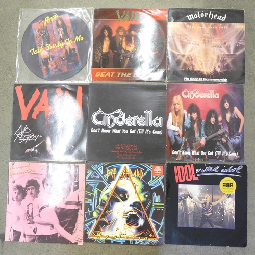 705 - Rock music LP records and 12