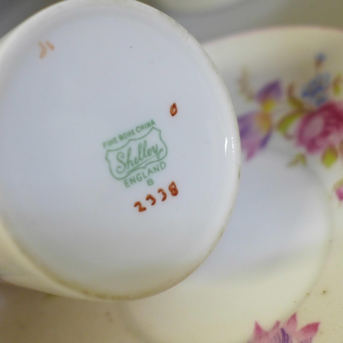 714 - A collection of Shelley china including three cream jugs, a Phlox pattern cup, saucer and sugar bowl... 