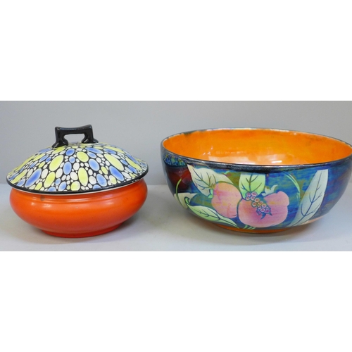 721 - A Shelley lustre bowl and soap dish