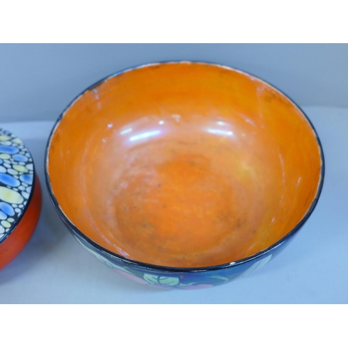 721 - A Shelley lustre bowl and soap dish