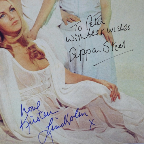 722 - Horror autographs on Film Review magazine; Ingrid Pitt, Pippa Steele, Kate O'Mara, Madeline Smith an... 