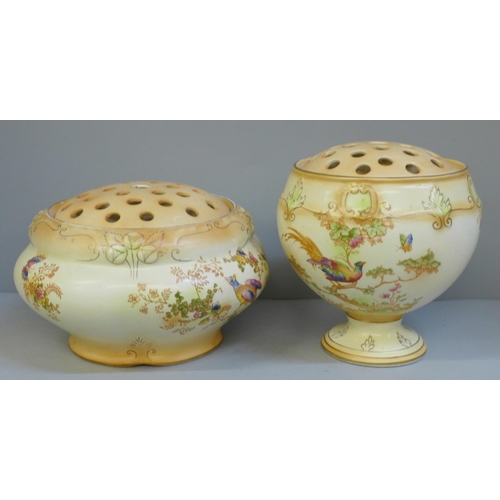 725 - Two Crown Ducal large posy bowls