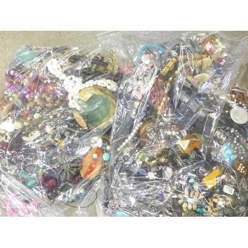 742 - Two bags of costume jewellery