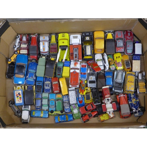 756 - Two boxes of die-cast model vehicles including Matchbox, Dinky, Lesney, etc.