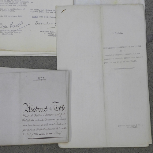 772 - A collection of indentures, Sheffield and Gloucestershire, fifteen vellum, 1812-1918, ten paper 1918... 