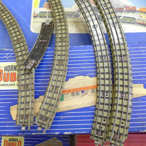 790 - A collection of Hornby  Dublo model rail including Bristol Castle locomotive and tender, track, T.P.... 