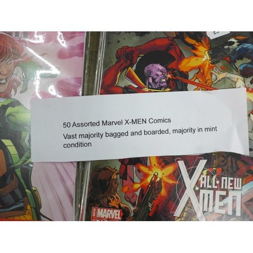 797 - Fifty assorted Marvel X-Men comics, majority bagged and boarded, most in mint condition