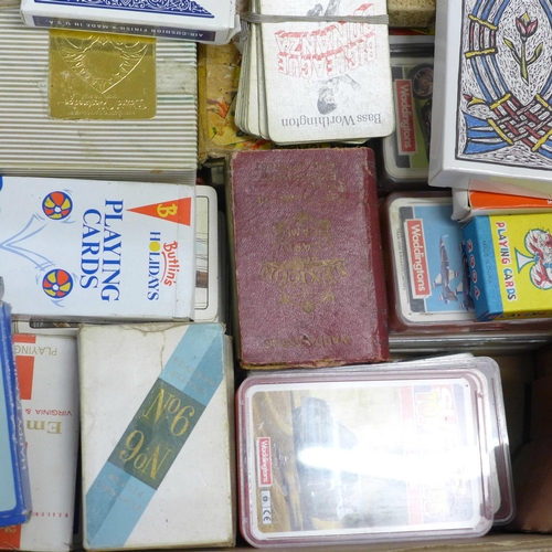 804 - A box of vintage 20th Century playing cards