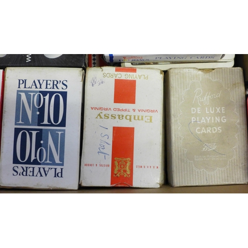 804 - A box of vintage 20th Century playing cards