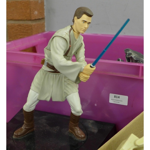 814 - A collection of toy figures including Action Man, Obi-Wan Kenobi and other characters