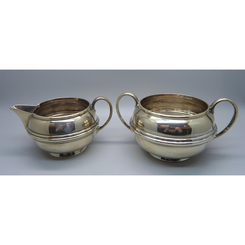 863 - A four piece silver tea service, Birmingham 1928, 1,562g or 50oz.