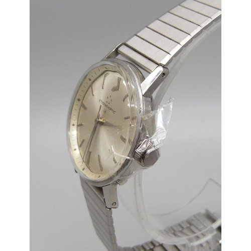 979 - An Eterna-Matic wristwatch, crown loose