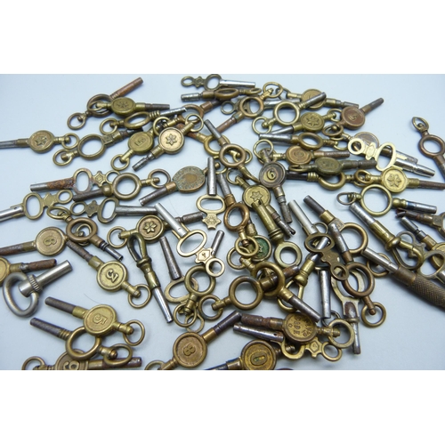 991 - A collection of antique pocket watch keys