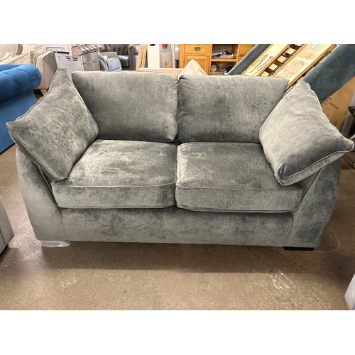 1472 - A Barker and Stonehouse pewter velvet two seater sofa RRP £1129