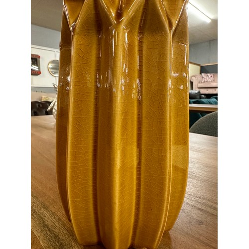 1374 - A Seville tall ochre vase, H 41cms (2234915)   #