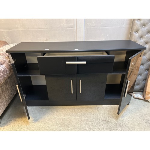 1583 - A black high gloss four door sideboard