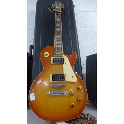 2102 - A Gibson Epiphone Les Paul electric guitar (serial no. F97090247) with Laney model VC30 valve amp an... 