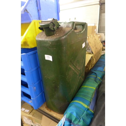 2392 - A green metal jerry can