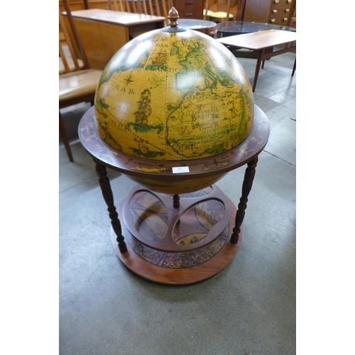 15 - An Italin terrestrial globe cocktail cabinet/trolley