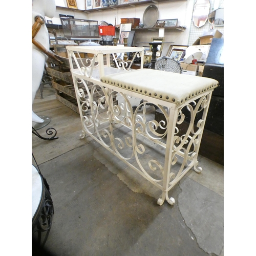 278 - A painted wrought steel hall table