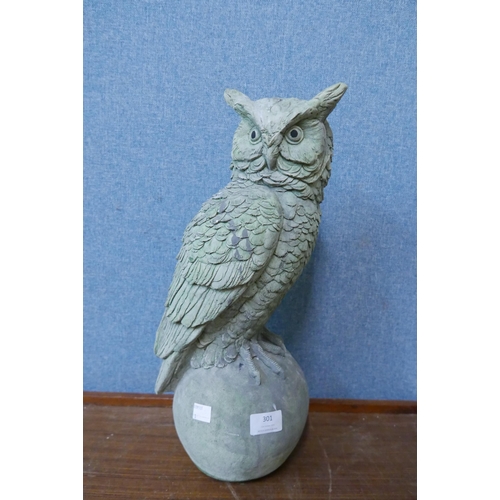 301 - A concrete garden figure of an owl