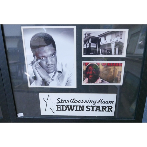 319 - An Edwin Starr photographic print and a Dee Dee Sharp print, bearing signatures, framed