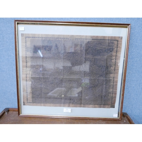 325 - After John Speed, map of Norfolk, framed