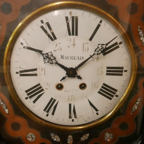 335 - A 19th Century French ebonised and mother of pearl inlaid vineyard wall clock