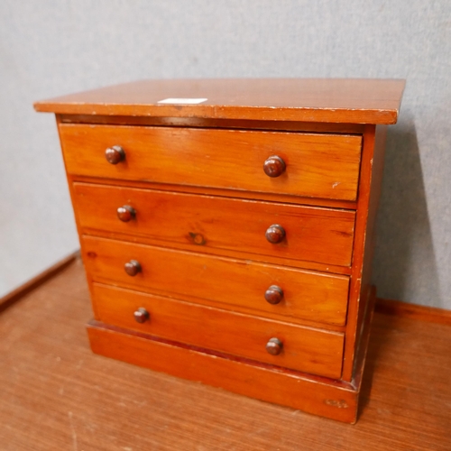 340 - A small Victorian style pine apprentice chest of drawers