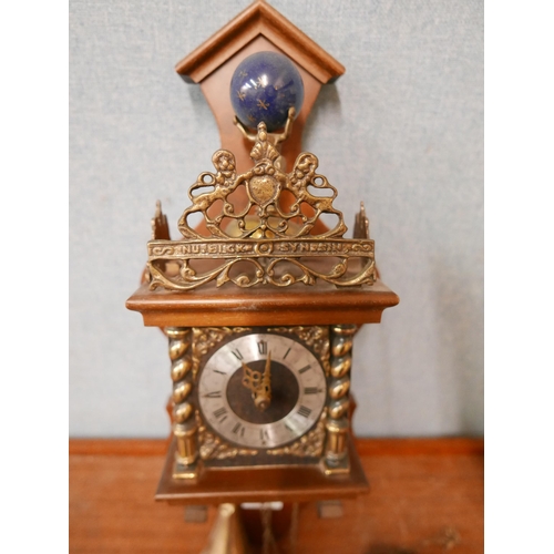 358 - A Dutch mahogany and brass wall clock