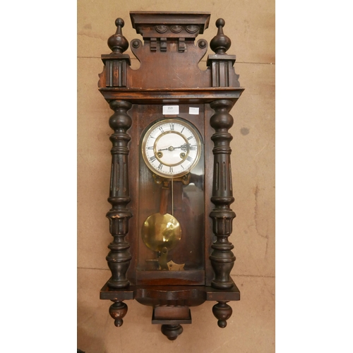 359 - A 19th Century beech Vienna wall clock