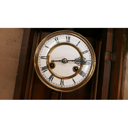 359 - A 19th Century beech Vienna wall clock